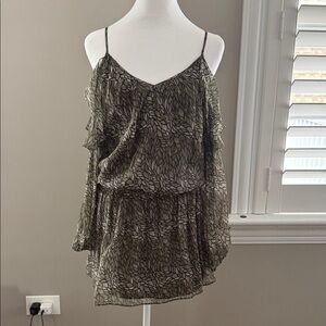 Ramy Brook Olive Leaf Print dress